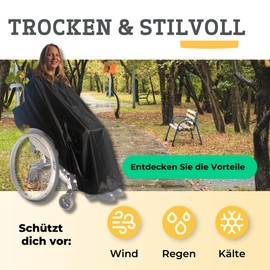 Belieff Regenponcho Rollstuhl Erwachsene – Robuste Qualität - Regenumhang Für Rollstuhl - Regencape Für Rollstuhl - Regenschutz Für Rollstuhlfahrer - Poncho (Beige)