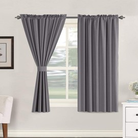 H.VERSAILTEX 100% Blackout Curtains 63 Inches Long Full Light Blocking Curtain Draperies for Bedroom Living Room Thermal Insulated Functional Soft Thick Window Treatment Set of 2 Panels, Grey
