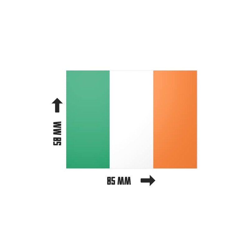 20 X Ireland Irish St Patricks Flag Stickers - Rectangle