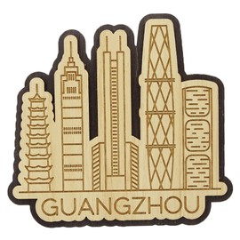 Printtoo Souvenir Home Decor Guangzhou China Engraved Wooden Fridge Magnet Gift