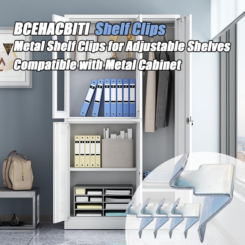 Shelf Clips - Metal Shelf Clips for Adjustable Shelves Compatible