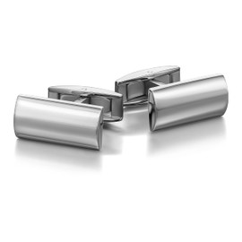 Colibri Polaris Cufflinks for Men - Polished/Satin/Black Steel - Designer Cufflinks with Swivel Whale Clasp - Gift Box, Stainless Steel, Not applicable