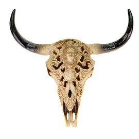 Schädel Stier edles indianisches Design 30 x 30 x 9 cm