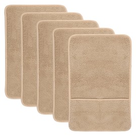 Foppla 5Pcs Sofa Armrest Cover with Side Storage Pockets Lambswool Sofa Arm Protector Non Slip Sofa Headrest Cover Machine Washable Recliner Chair Arm Cover for Recliner Chair Sofa Pets(khaki)