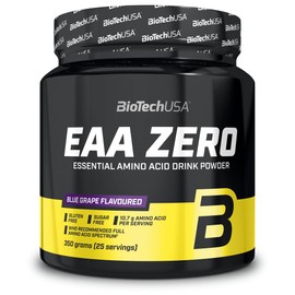 BioTechUSA EAA Zero - Essential Amino Acid Power | 7160mg EAA/serving | WHO Recommended Ratio | Sugar-Free, Gluten-Free, 350 g, Blue Grape