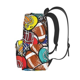 Jbofyee American Football Print Laptop Backpack For Men Women, Sport Rugby Lightweight Daypack Bookbag For Daily Commutes Business Travel Hiking
