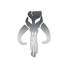 Mandalorian Skull Sticker Vinyl Decal Notebook Car Window Laptop 4" x 5.5" (Silver)