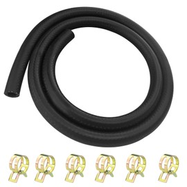 Diompirux Petrol Hose Diameter 6 mm with 6 Hose Clamps, 1 m Flexible Multi-Purpose Fuel Line, Petrol Hose, Fuel Hose, Diesel Hose, for Small Engines, Moto, Car