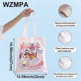 WZMPA Fourth Wing Book Series Tote Bag Violet Sorrengail Fans Gift Violet Dragon Shopping Handbag Fantasy Bookish Merch, Fantasy Book Tg, L