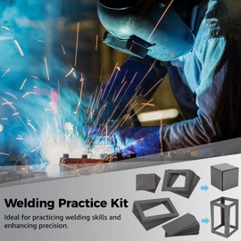 40 Pcs Welding Practice Kit, Premium Welding Coupons with Welding Attractor & Gloves for Beginners, Mild Steel Welding Practice Tools for Skill Development, Ideal for Mig, Tig Stick, Arc