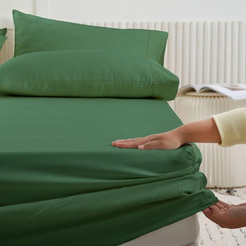 Fitted Sheet Bedding Soft Brushed Fabric, 25cm Side Stretch Deep