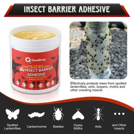 Qualirey 17 oz Tree Banding Insect Barrier DIY, Large Capacity Insect Barrier Adhesive, Lanternfly and Ant Traps, Outdoor Adhesive Crawling Trap to Protect Trees, Beehives, Fruit Plants