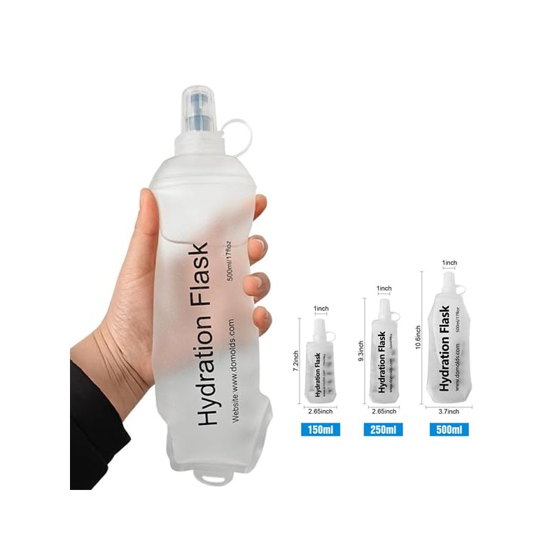 TXSN 500 ml Soft Flask, Hydration Flask Foldable Water Bottle