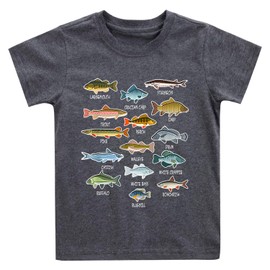Toddler Boys Fish Graphic Shirts Baby Kids Summer T-Shirt Cute Fish Biologist Children Tees Tops Fisherman Gift 4T