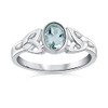 Blue Topaz Sterling Silver Celtic Knot Ring - Trinity Knot