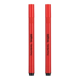 Berol Handwriting Pens | Round Shape is Easy to Hold | Washable Black Ink | Bright Barrels | 2 Count