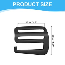 PATIKIL G Hook Webbing Slide Buckles 20mm, 1 Pair Metal G Hooks Webbing Buckles Clips Adjustable Buckle for Backpack Luggage Straps Webbing Outdoor Belt Hardware, Black