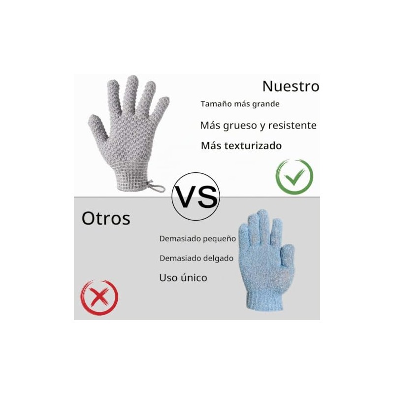 Bath Exfoliating Gloves Scrub - 4 pcs Lengthened and Large