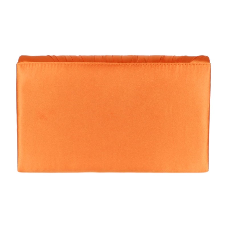 Girly Handbags Women's Satin Pleated Clutch Bag, orange