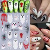 Halloween Ghost Embossed Nail Sticker 10PCS 3/5D Self Adhesive Nail