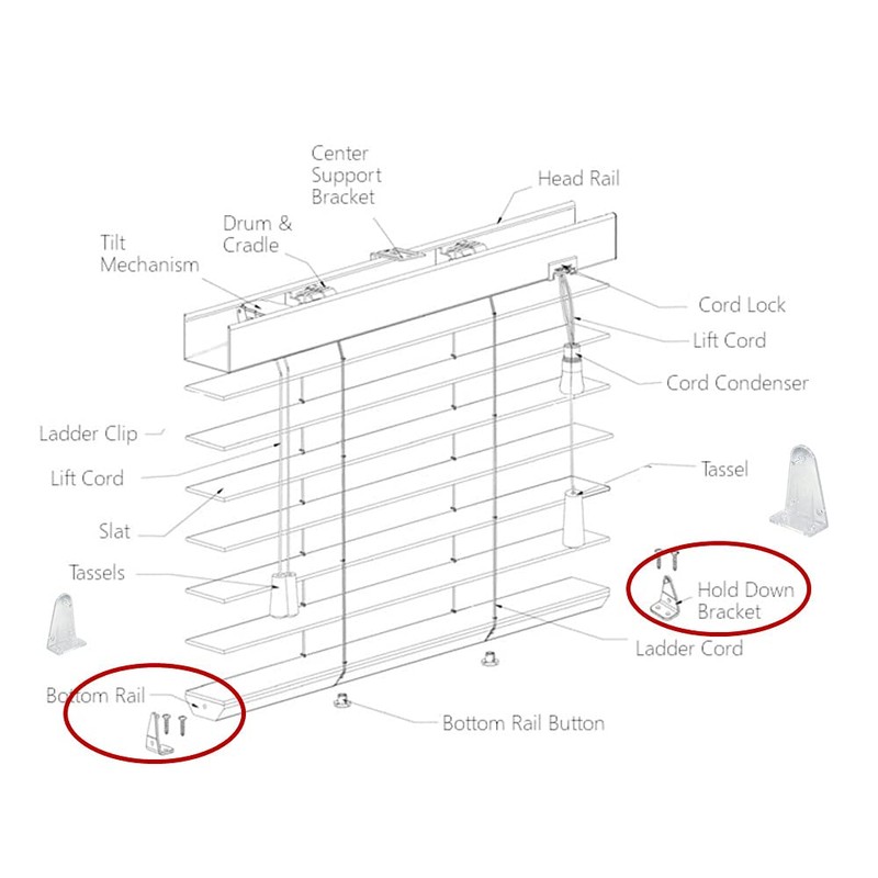 10pcs Hold Down Brackets Clear Plastic Blinds Bottom Rail Holder