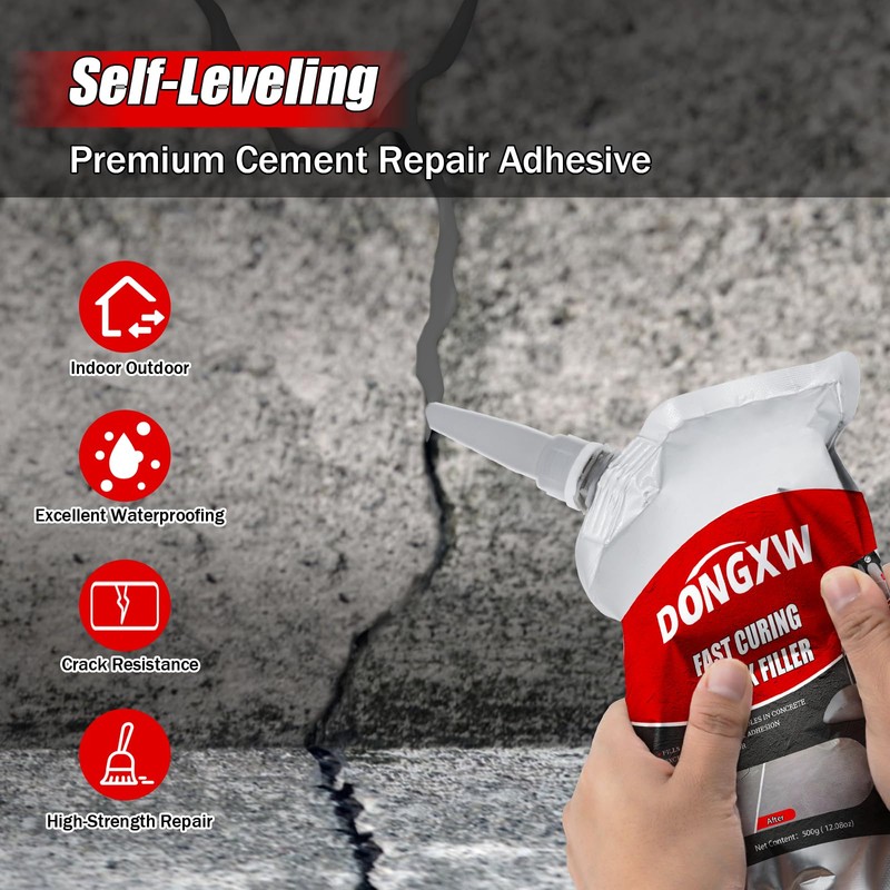 Concrete Crack Filler, Quick-Drying Waterproof Cement Crack Repair Sealant, High