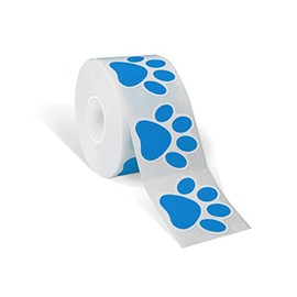 Dog Paw Print Stickers,1.5" 600 pcs Per Roll Sticker swith Perforated Line,Animal Stickers Labels for Classroom Kids, Parties, Vets, Kennels, and Mailing Seal-Blue