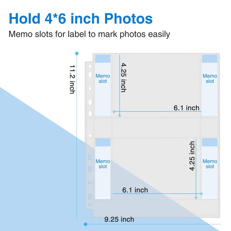 Sooez 30 Pack 4x6 Photo Sleeves, Heavy Duty Photo Sleeves