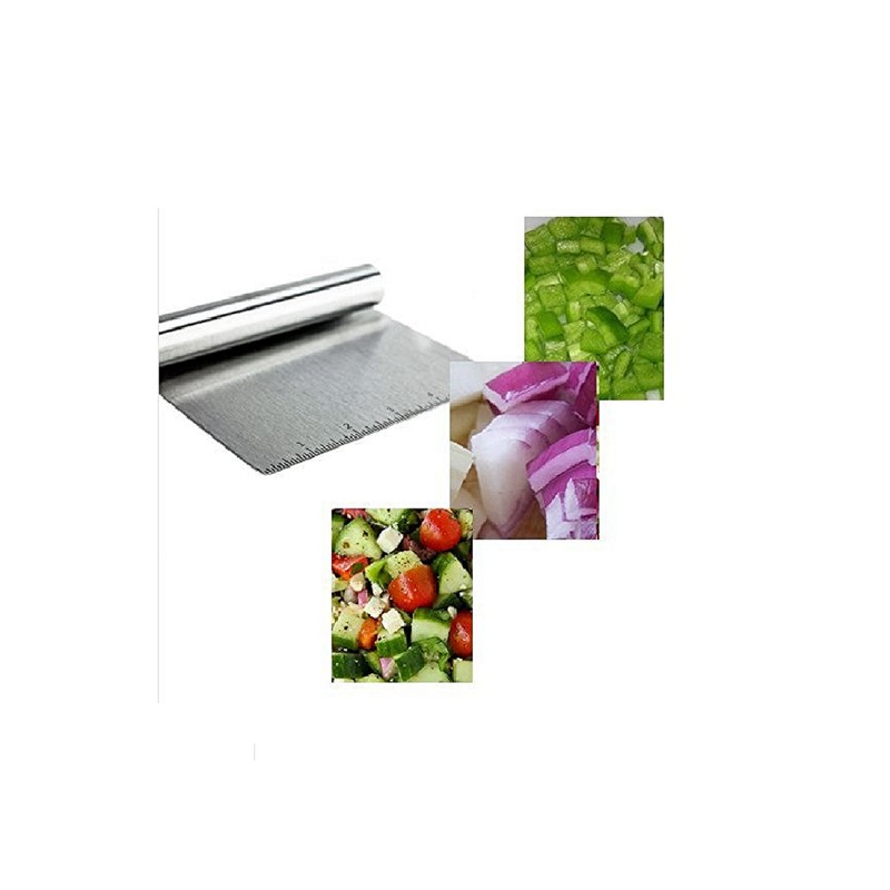 Stainless Steel Food Scraper and Chopper Large Griddle Spatula Kitchen