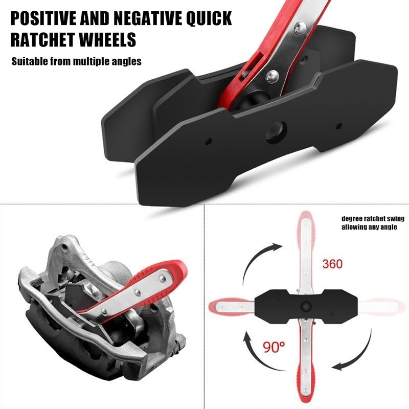 Brake Caliper Compression Tool, 360° Adjustable Ratchet Brake Caliper Piston