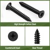 100 PCS #10 x 1 Black Sheet Metal Screws, Flat