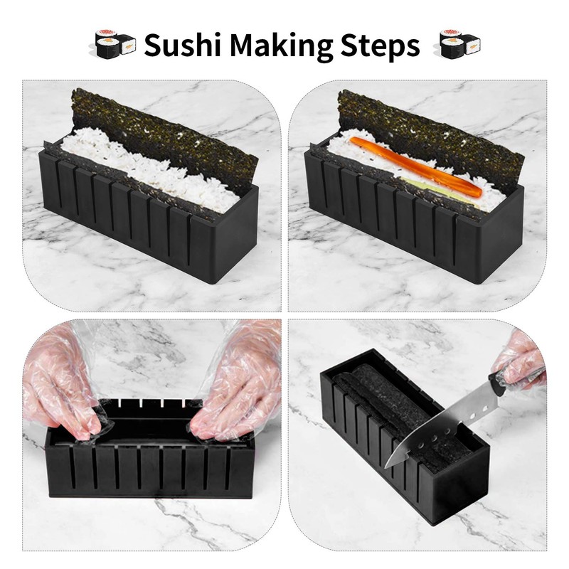 MLRYH Sushi Making Kit Sushi Maker 12 Pcs Plastic Premium