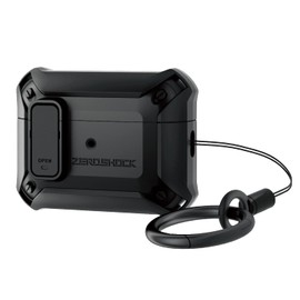 Elecom AVA-AP4ZEROLBK AirPods Pro 2 2nd Generation Case for 2022, Shockproof, Shock Absorption, Carabiner Included, ZEROSHOCK Lock Series, Air Cushion, Double Layer Construction, Corner Cushion,