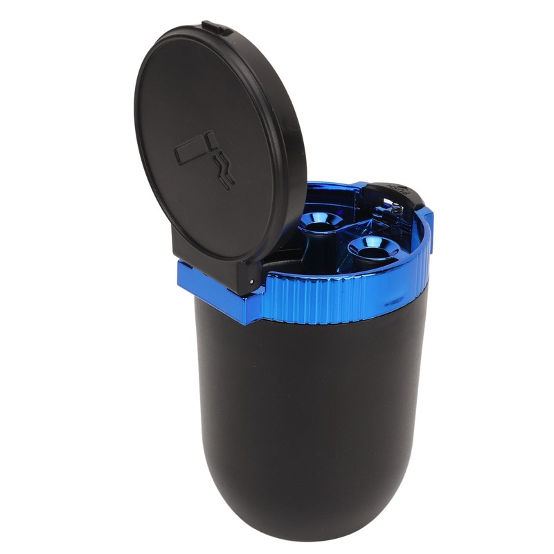 2Pcs Car Ashtray with LED Blue Light Portable Removable Car