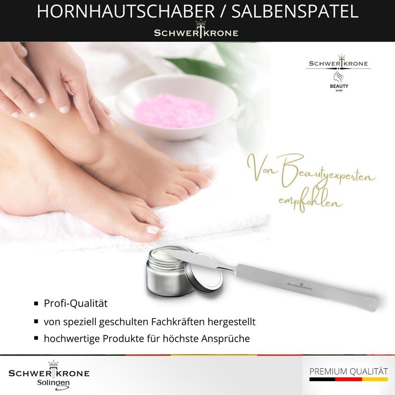 Schwertkrone Professional Callus Scraper, Gel Spatula, Cream Spatula, Ointment Spatula,