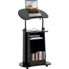 Podium Stand with Wheels Mobile Height Adjustable Church Classroom Lecture