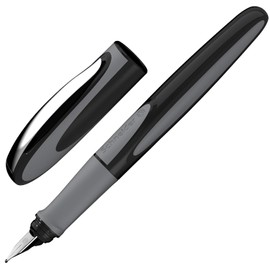 Schneider Ray Fountain Pen Left Handed with Standard Royal Blue Ink Cartridge Onyx