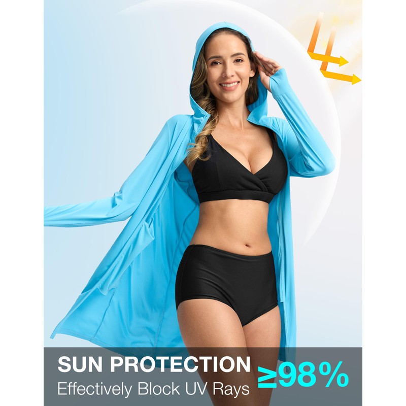 Soothfeel Women's UPF 50+ Swim Cover Up Sun Protection Hoodie