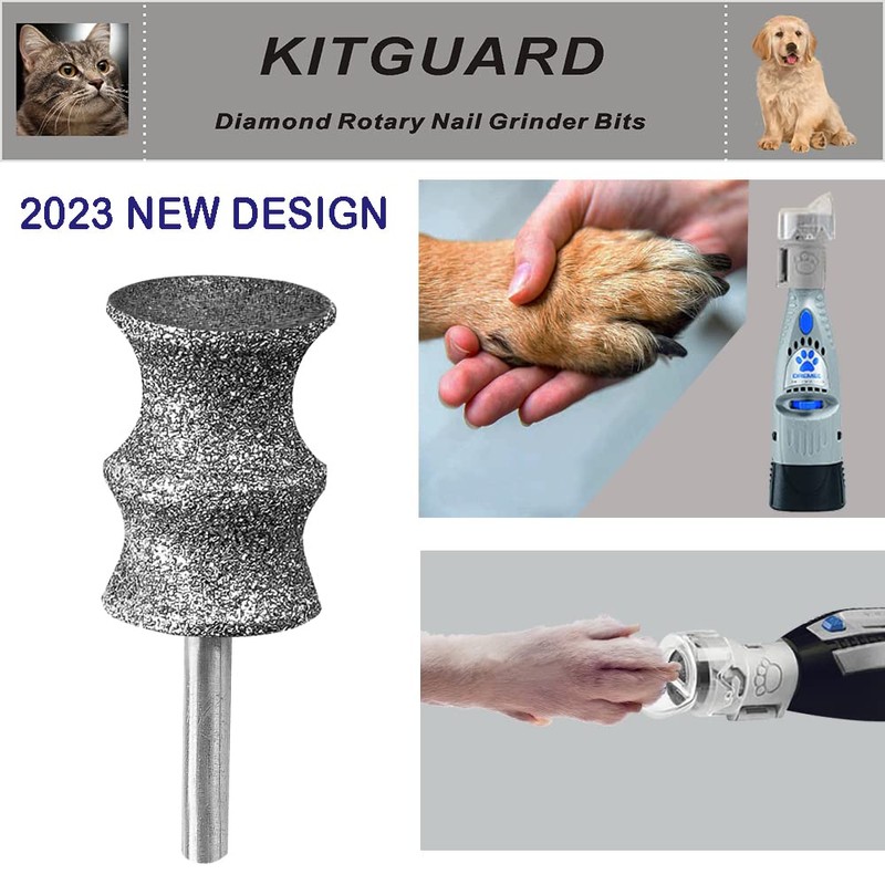 KITGUARD Diamond Dremel Dog Nail Grinder Bits for Rotary Tool-1/8''