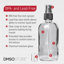 DMSOSTORE Glass Spray Bottle Set, 8 oz, BPA-Free Fine Mist Sprayer, 2-Pack