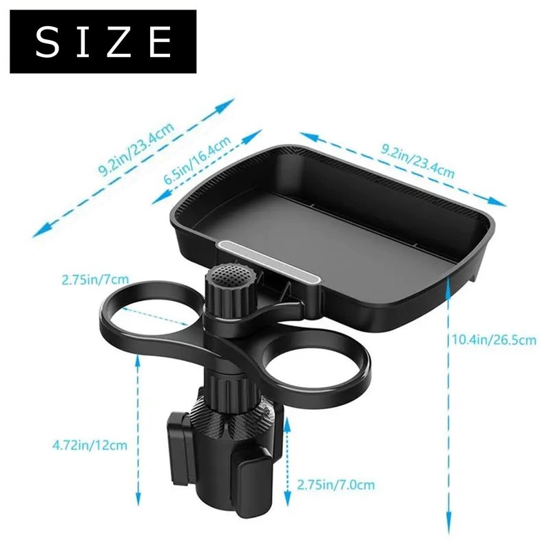 NOELAMOUR Car Cup Holder Drink Holder Extension Tray Smartphone Stand