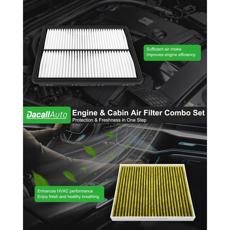 Dacall Engine & Cabin Air Filter Set Fit for Hyundai
