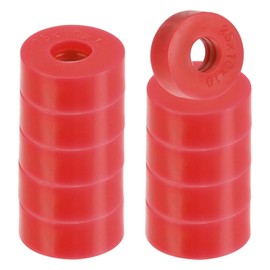 PATIKIL Multi Purpose Rubber Spacer, 40 Pcs 0.98"OD 0.39"ID 0.39"T Neoprene Round Anti-Vibration Isolation Pads Isolator Rubber Bushings Spacer Washer for HVAC Bolts Car Accessories, Red