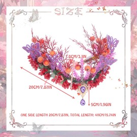 Campsis Fairy Headpiece Light Up Elf Crown Butterfly Forest V-Shape Headbands Berry Woodland Head Piece Renaissance Costume Headwear for Women and Girls