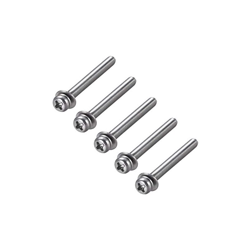 sourcing map M4 x 50mm Stainless Steel Phillips Pan Head