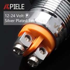 API-ELE [ 3 Year Warranty] 5 Pcs of LED Indicator Light 16mm Metal Shell Pilot Custom Dash Signal Lamp Concave Head (12V DC)