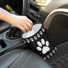 Brosoneto Cute Dog Paw Print Car Trash Bag, 3L, 1 Pack - Multi-Purpose, Easy to Clean, Car Interior Decoration