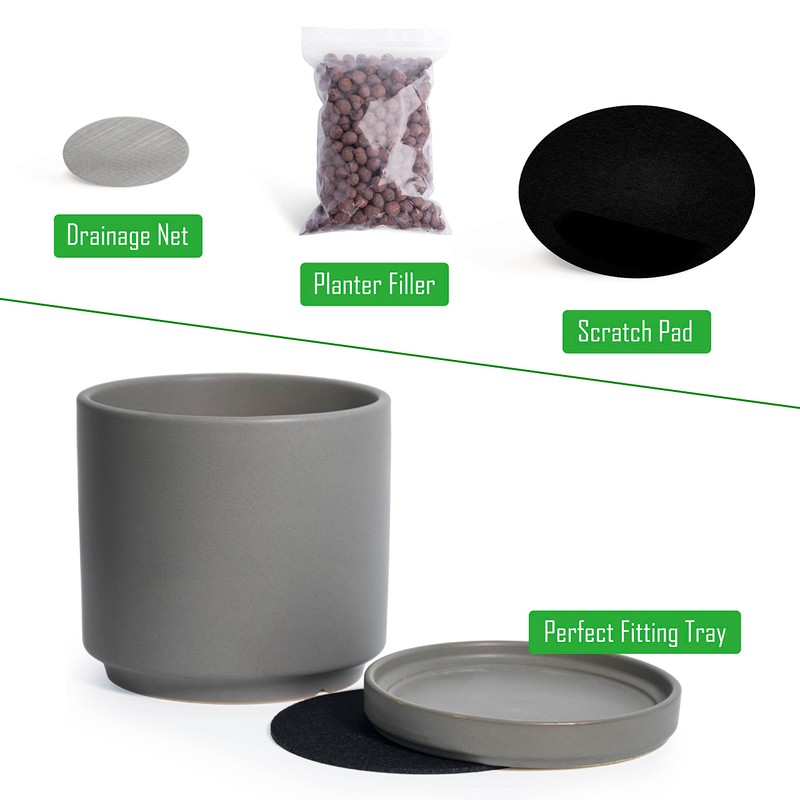 D'vine Dev 6 Inch & 8 Inch Ceramic Planter Pots