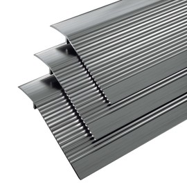 Heainaiyoo Metal Floor Transition Strip, Aluminum Threshold for Doorways, for Gap from 0.4″to 1.6″, for Doorways Tile Wood Vinyl Laminates, Size 36in x 4in x 1.32 in (Grey, 3pack)