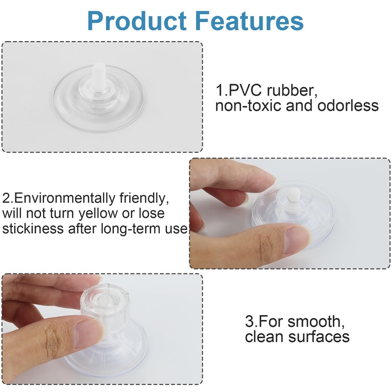 JRSHIRLEYLTD Pack of 18 Suction Cups with Thread Diameter 45